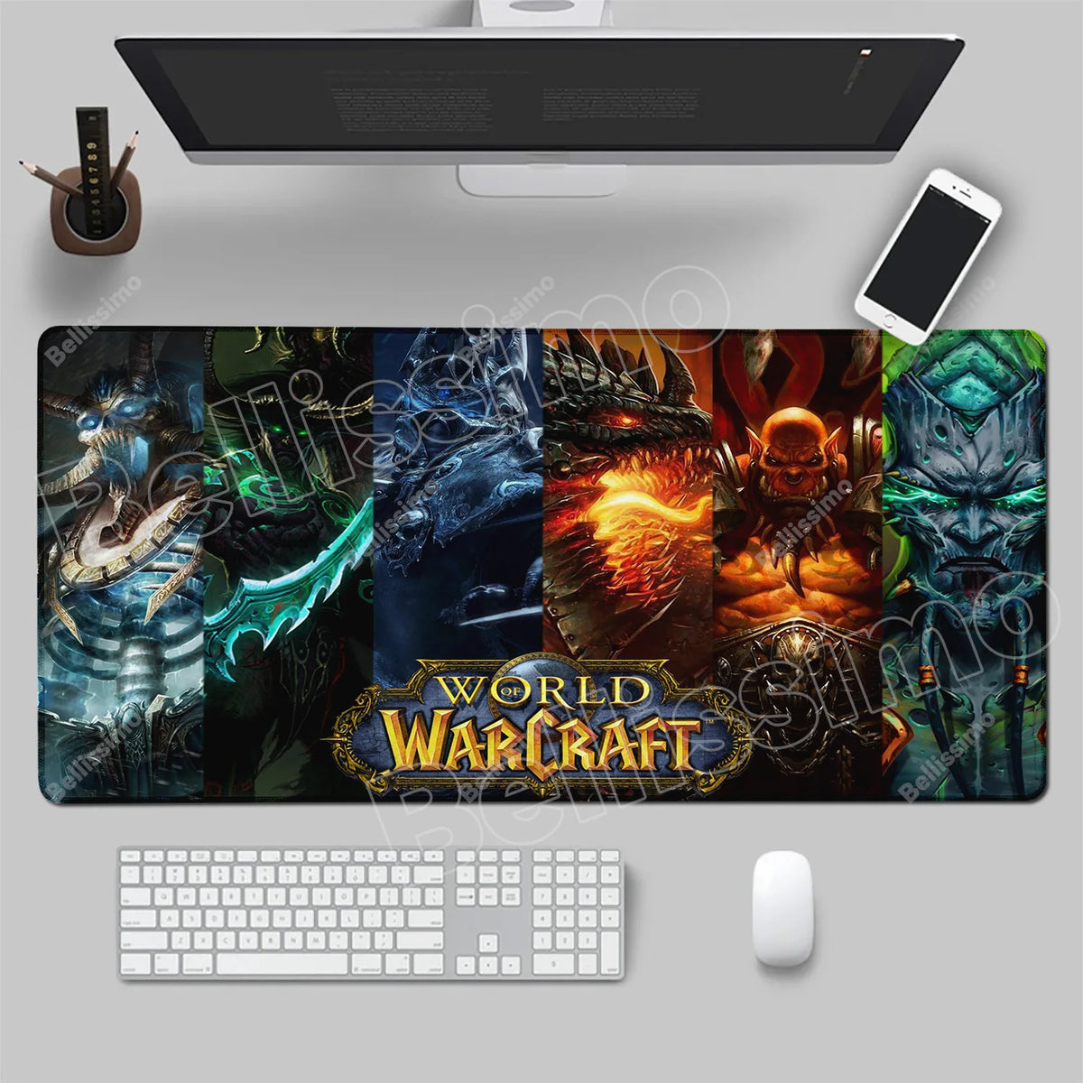 World Of Warcraft 90x40 suuri pelihiirimatto, pelipöydän alusta, Csgo-pelialusta, luonnonkumimatto, grande gamer XXL -tietokoneen hiirimatto