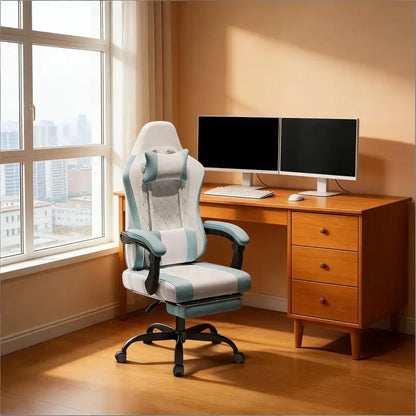Ergonomic Gaming Chair for Home Office, Breathable Fabric Office Chair with 360° Swivel Wheels, Adjustable Height Computer Desk Chair, Comfortable Gaming & Office Chair