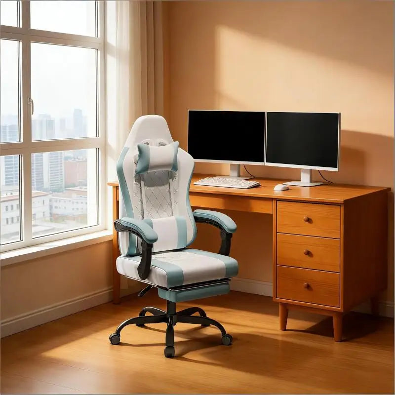 Ergonomic Gaming Chair for Home Office, Breathable Fabric Office Chair with 360° Swivel Wheels, Adjustable Height Computer Desk Chair, Comfortable Gaming & Office Chair