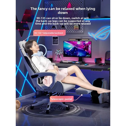 Pánské e-sportovní křeslo pohodlné pro dlouhé sezení, počítačové křeslo s polohováním pro odpočinek, opěradlo