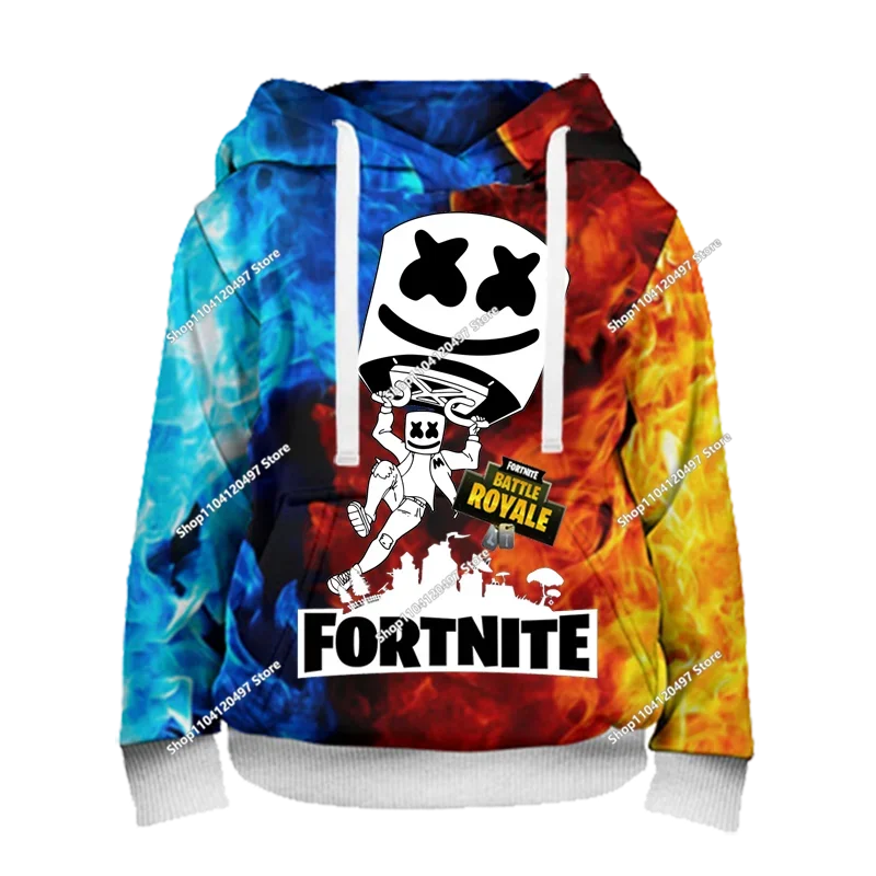 New Fortnite 3D Digital Printed Top Children's Hooded Fashion Trendy Casual Pullover Sweatshirt Birthday Gift