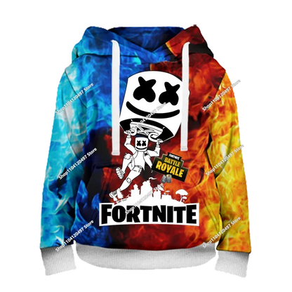New Fortnite 3D Digital Printed Top Children's Hooded Fashion Trendy Casual Pullover Sweatshirt Birthday Gift
