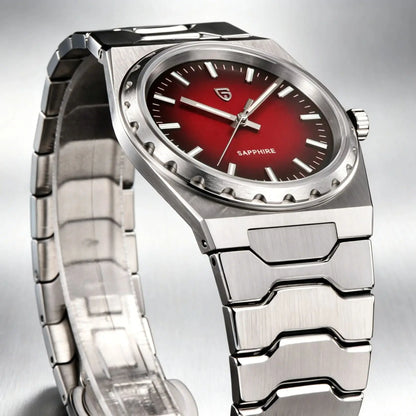 Montre pour homme de luxe PAGANI DESIGN – Édition limitée, verre saphir, cadran rouge, acier inoxydable, étanche – PDYS020