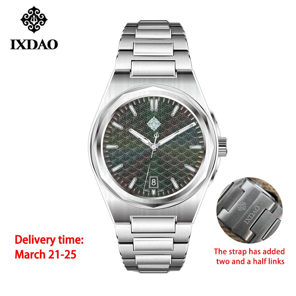 IX&DAO 2025 New 37mm Warrior Men's Automatic Mechanical Watch Miyota 9015 Movement Sapphire Stainless Steel Waterproof 10Bar BGW