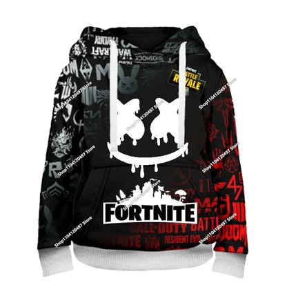 New Fortnite 3D Digital Printed Top Children's Hooded Fashion Trendy Casual Pullover Sweatshirt Birthday Gift