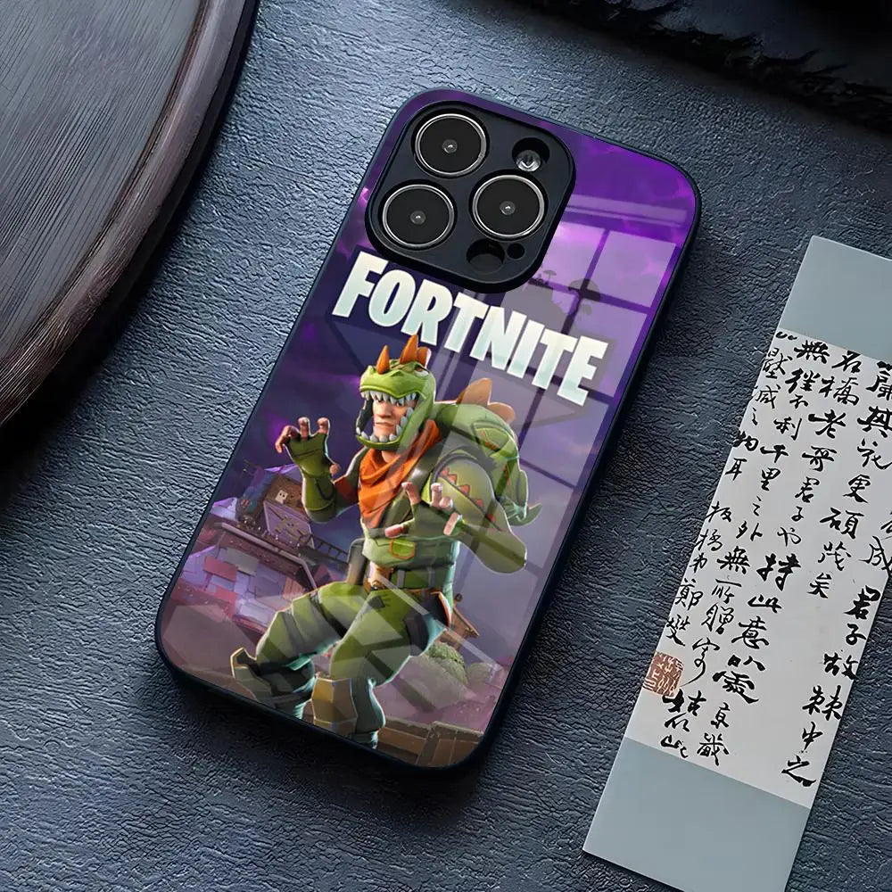 B-Battle-R-Royales-F-FortniteS Phone Case For iPhone 17 Pro Max, 15 Pro, 14, 12, 11, 13 Mini, X, XR, XS, 16 Plus, SE Glass Cover