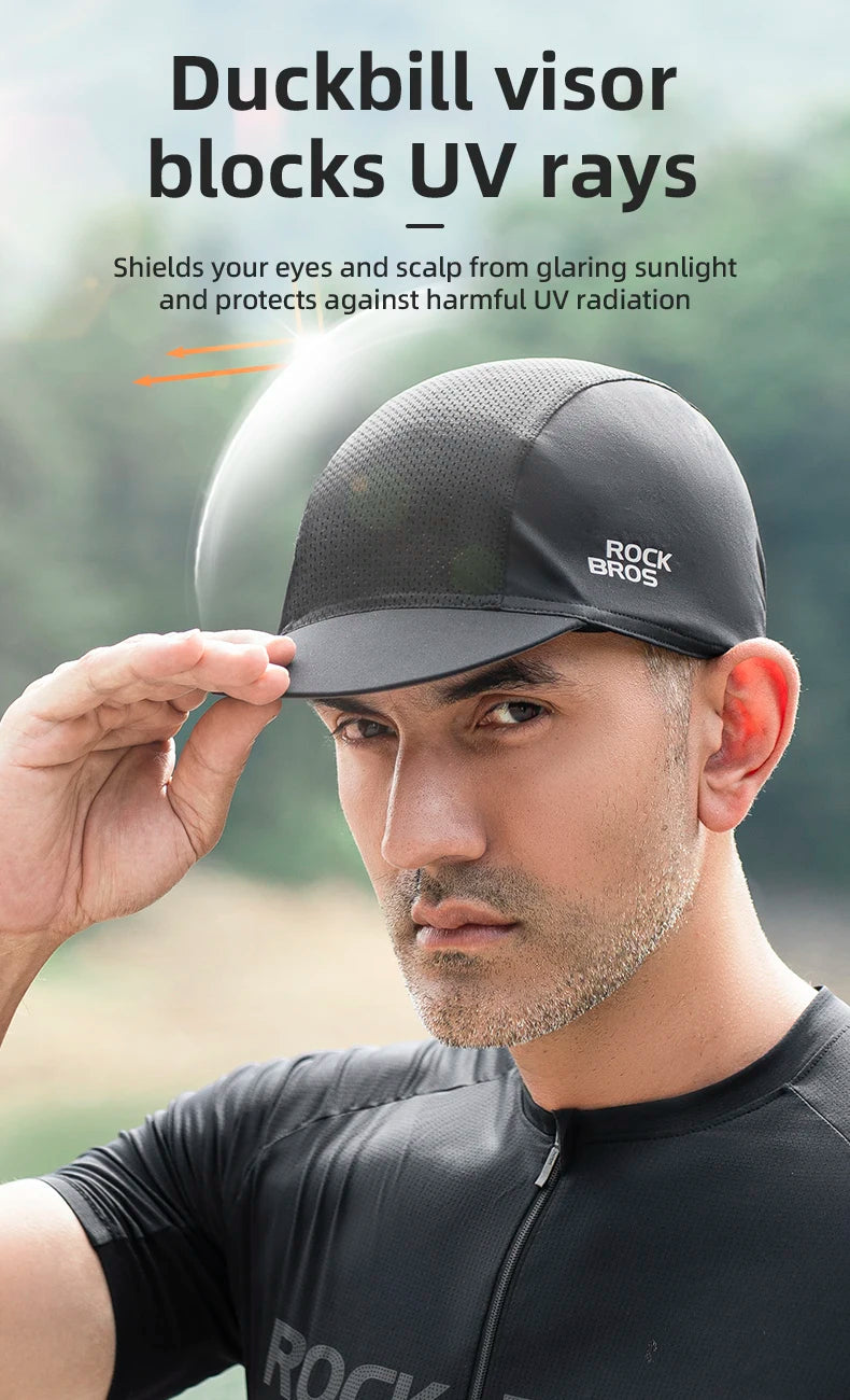 Casquette de cyclisme d'été ROCKBROS avec visière, protection solaire, respirante et à séchage rapide – Casquette de cyclisme pour les sports de plein air, la pêche et le cyclisme