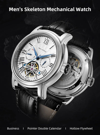 NEW Men's Automatic Mechanical Wristwatch Seagull ST25 Movement Fashion Man Hollow Flywhee Casual Business Watch 819.624