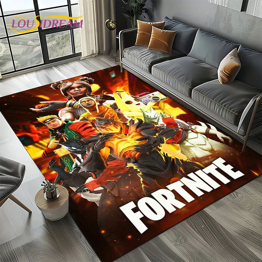 2025 Нов стил Fortnite-e анимационен килим за декорация на хол и спалня, неплъзгаща се подова постелка, декорация за диван, изтривалка за деца