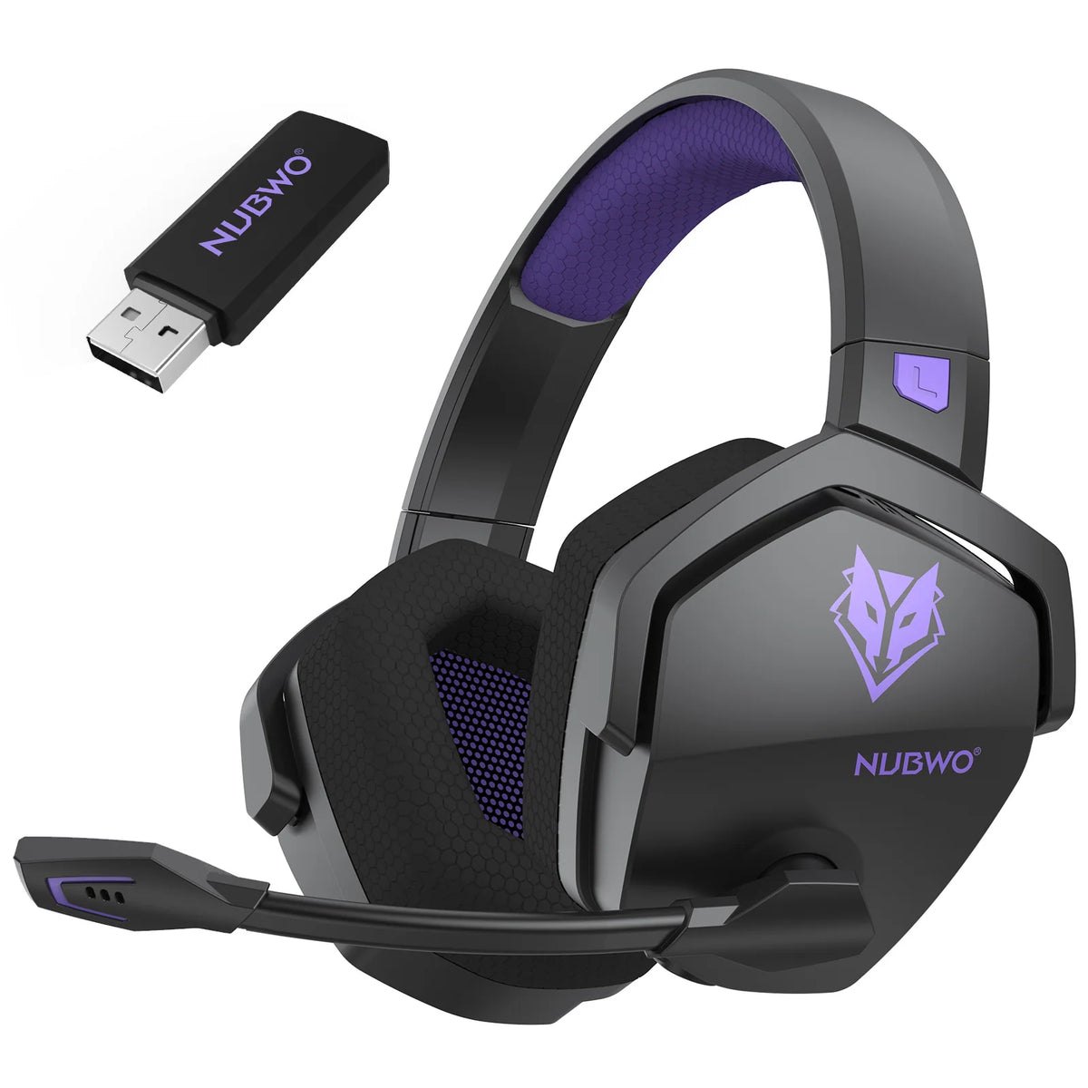 NUBWO G06 Casque de jeu double sans fil avec microphone pour PS5, PS4, PC, mobile, Switch, casque de jeu Bluetooth 5.3 2,4 GHz