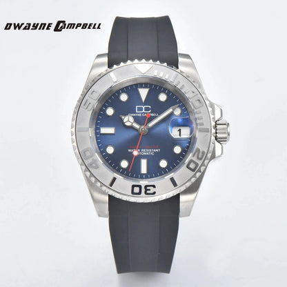DWAYNE CAMPBELL NH35 Men's Mechanical Watch Waterproof Rubber Band Luminous Sapphire Glass Sport Watch