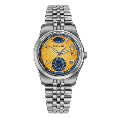 San Martin 39mm Miyota 9132 Power Reserve Display Men Luxury Sport Watch Automatic Mechanical Waterproof Original Design SN0144