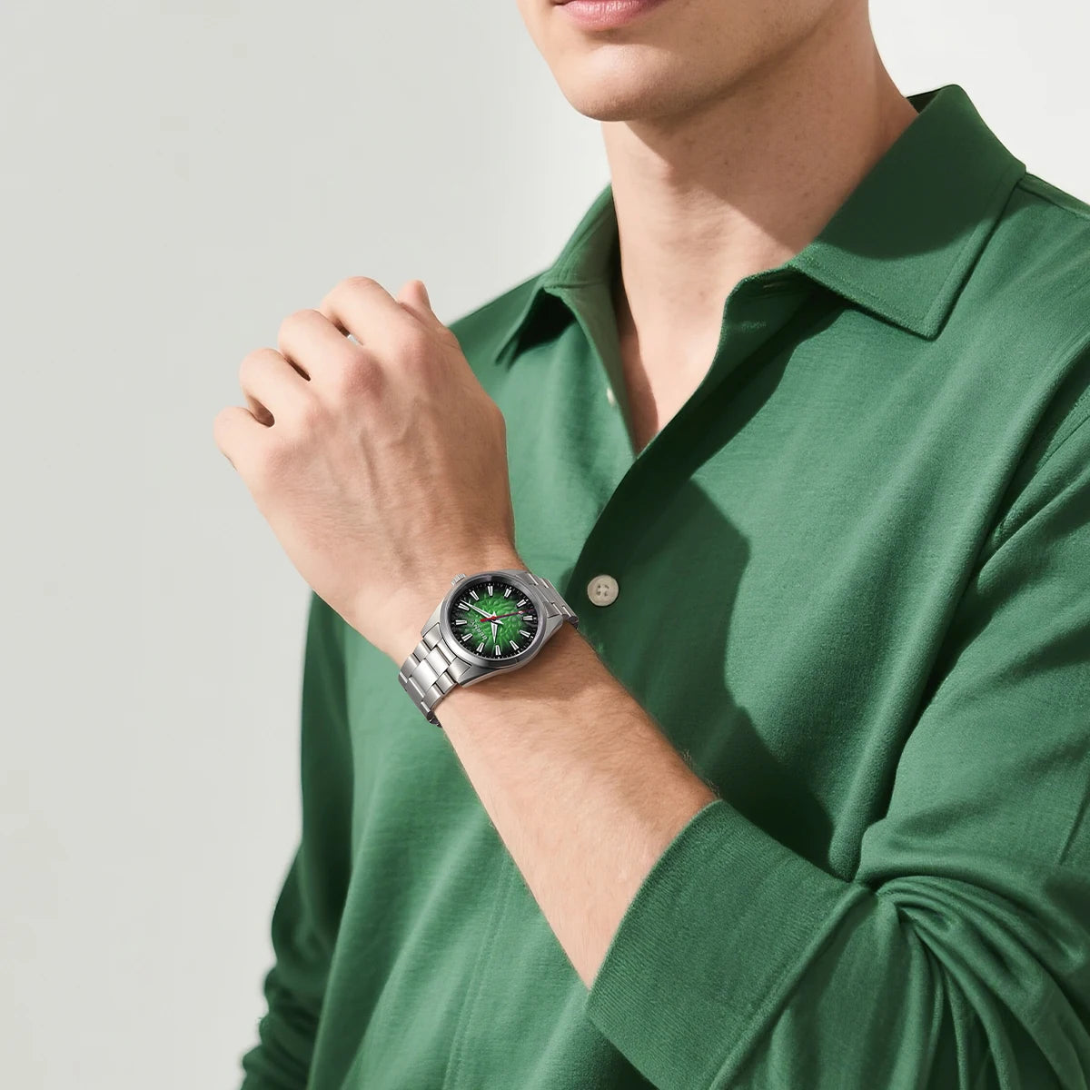 BERNY men’s watch – Quartz watch, sapphire crystal, luminescent hands, water-resistant to 10 ATM, made entirely of stainless steel – Elegant and casual style, ideal for everyday wear or professional occasions
