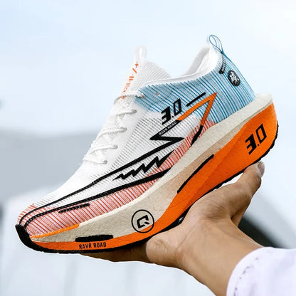 Zapatillas deportivas de carbono para hombre, antideslizantes, acolchadas, cómodas, para carreras, entrenamiento y running; zapatillas de tenis de malla, informales para mujer