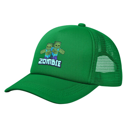 Suaugusiųjų „Creepers“ zombių priešiškos minios stiliaus „Trucker“ kepurės, tinklinės beisbolo kepurės, poliesterinės kepurės, saulės kepurės, reguliuojamos golfo kepurės, vasarinės kepurės