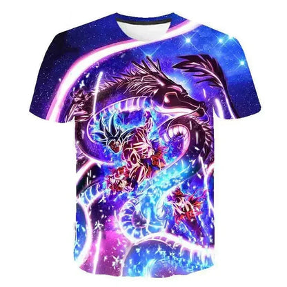 Dragon Ball Goku Cosplay T Shirts Super Saiyan Boys Kids Clothes Short Sleeve T-shirt White Black Orange Breathable Jersey