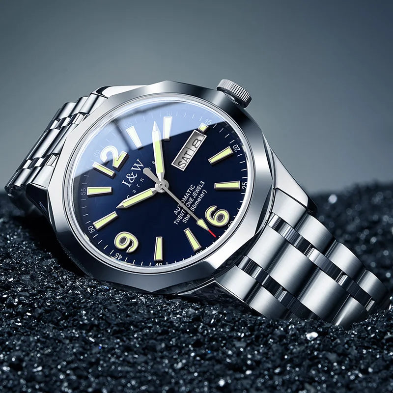 Reloj CARNIVAL luxus mechanikus férfi karóra volfrámból, MIYOTA 8205 automata szerkezettel, vízálló.