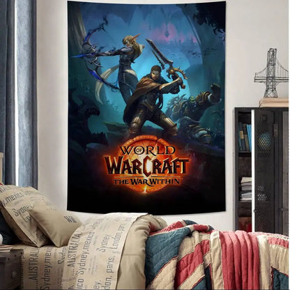 Populärt spel World of Warcraft – stor väggbonad med tryck, billig hippie-väggbonad, bohemiska väggbonader, mandala, heminredning