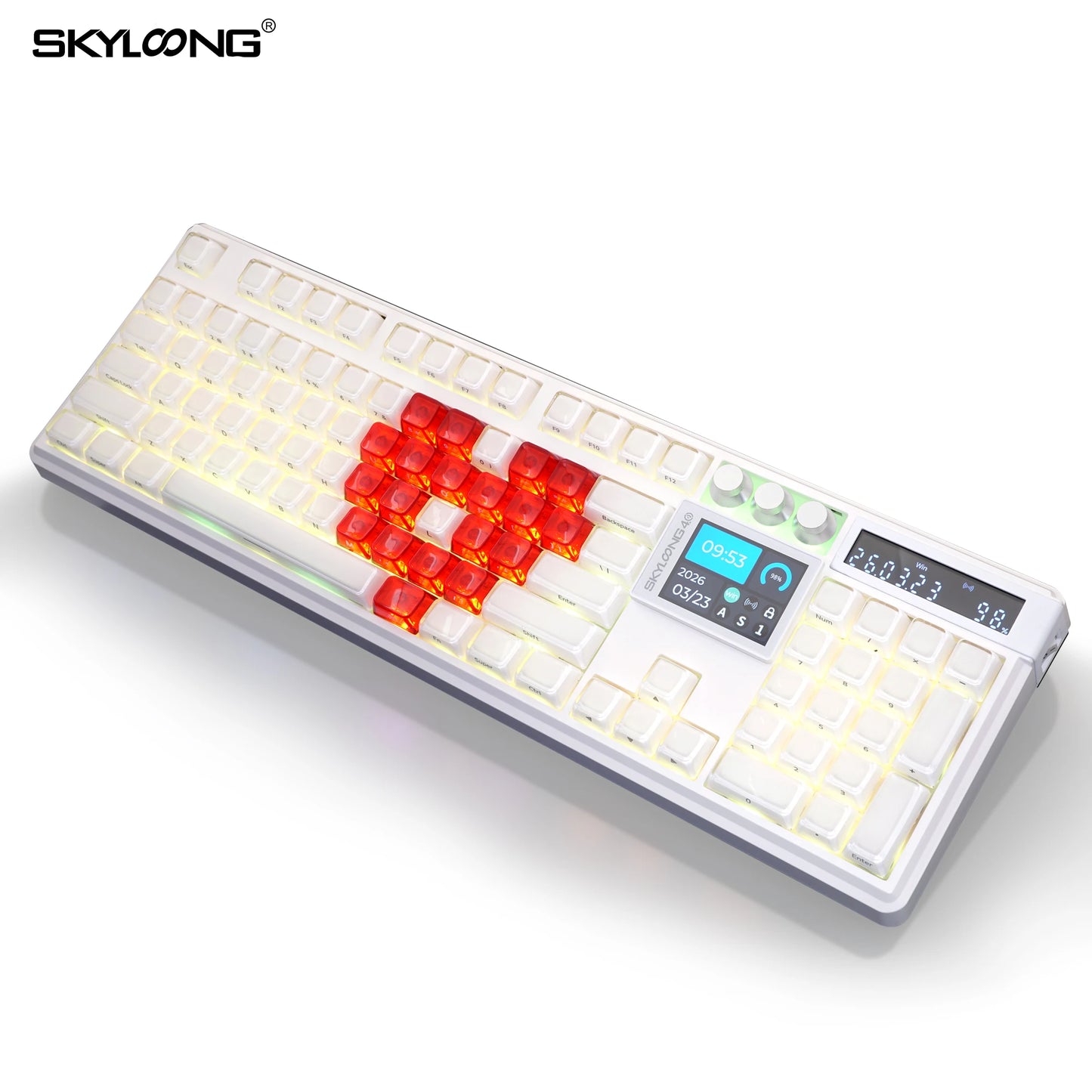 Teclado Mecânico Sem Fios SKYLOONG GK104 Pro 100% Personalizado com Switch Hot-Swap de Baixo Ruído para PC Gaming e Acessórios de Escritório