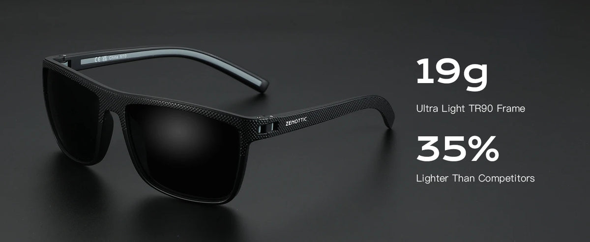 ZENOTTIC Polarized Sunglasses for Men Lightweight TR90 Frame UV400 Protection Square Sun Glasses