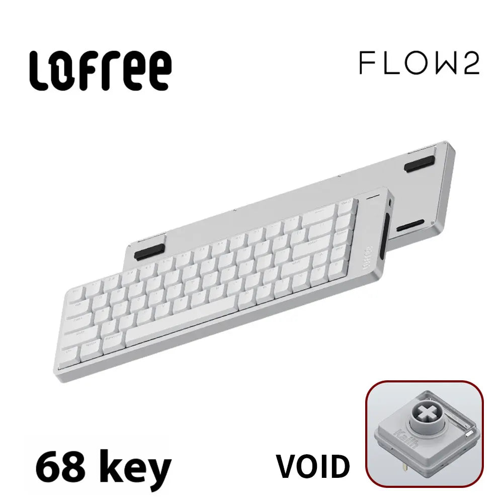 Lofree FLOW2 Mechanical Keyboard Business Office Wireless Bluetooth Wired Quiet & Gentle Sound Compatible Mute Aluminum Lump