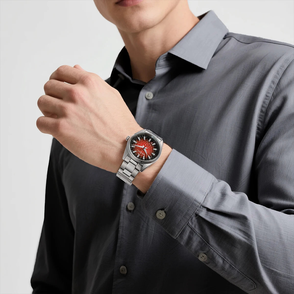 BERNY men’s watch – Quartz watch, sapphire crystal, luminescent hands, water-resistant to 10 ATM, made entirely of stainless steel – Elegant and casual style, ideal for everyday wear or professional occasions