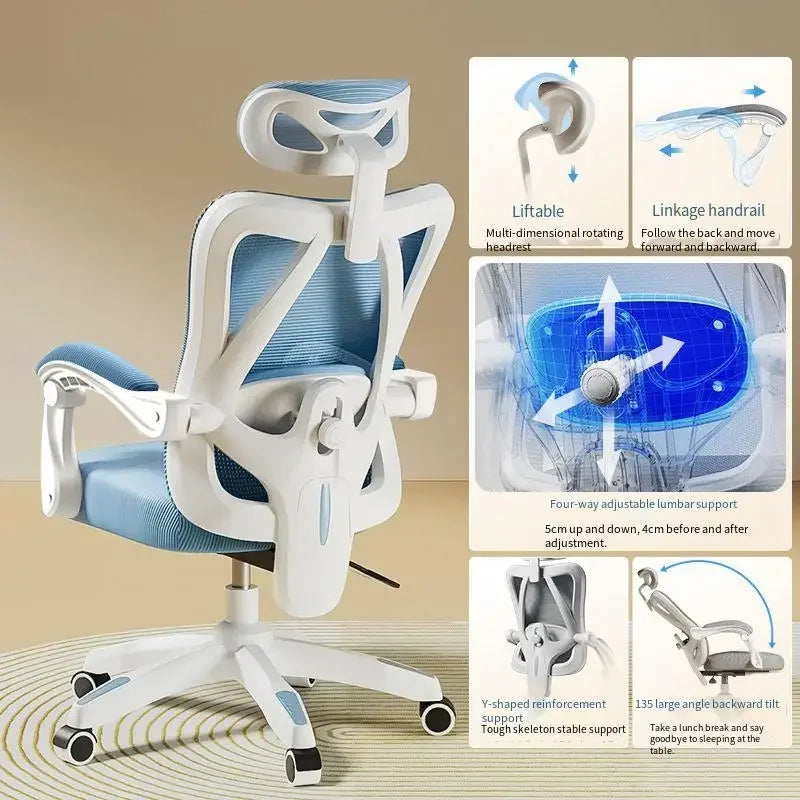 UVR Gaming Computer Chair Mesh Breathable Staff Chair Ergonomic Design Armrest Chair Sitting Comfor THome Office Chair Furniture