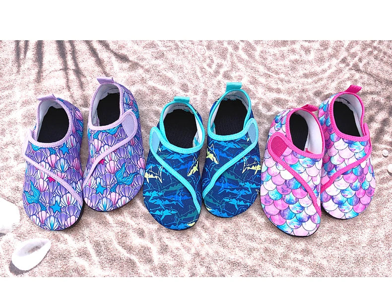 Sapatos aquáticos macios e dobráveis para rapaz e rapariga, para praia, verão, atividades ao ar livre, caminhar na água, natação, surf e mar, de secagem rápida