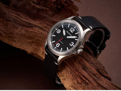 Milifortic Military Watch 39mm NH38 Automatic Mechanical Movement Retro Sapphire Crystal BGW9 Lume Leather Strap 10Bar Watch Men