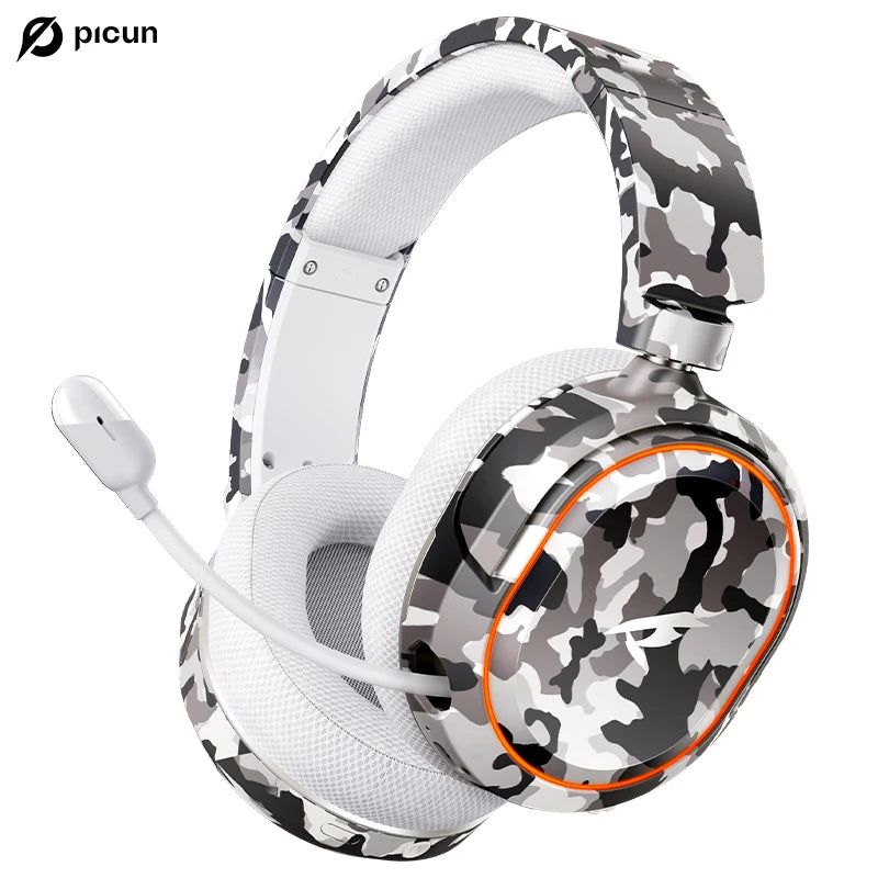 Auscultadores Gaming Sem Fios Picun G2 Bluetooth 5.3 – Som Surround 7.1, Microfone ENC, Bateria de 100H, Auscultadores de Baixa Latência para PC, PS5, PS4, Switch e Mobile