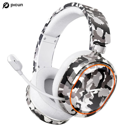 Auscultadores Gaming Sem Fios Picun G2 Bluetooth 5.3 – Som Surround 7.1, Microfone ENC, Bateria de 100H, Auscultadores de Baixa Latência para PC, PS5, PS4, Switch e Mobile