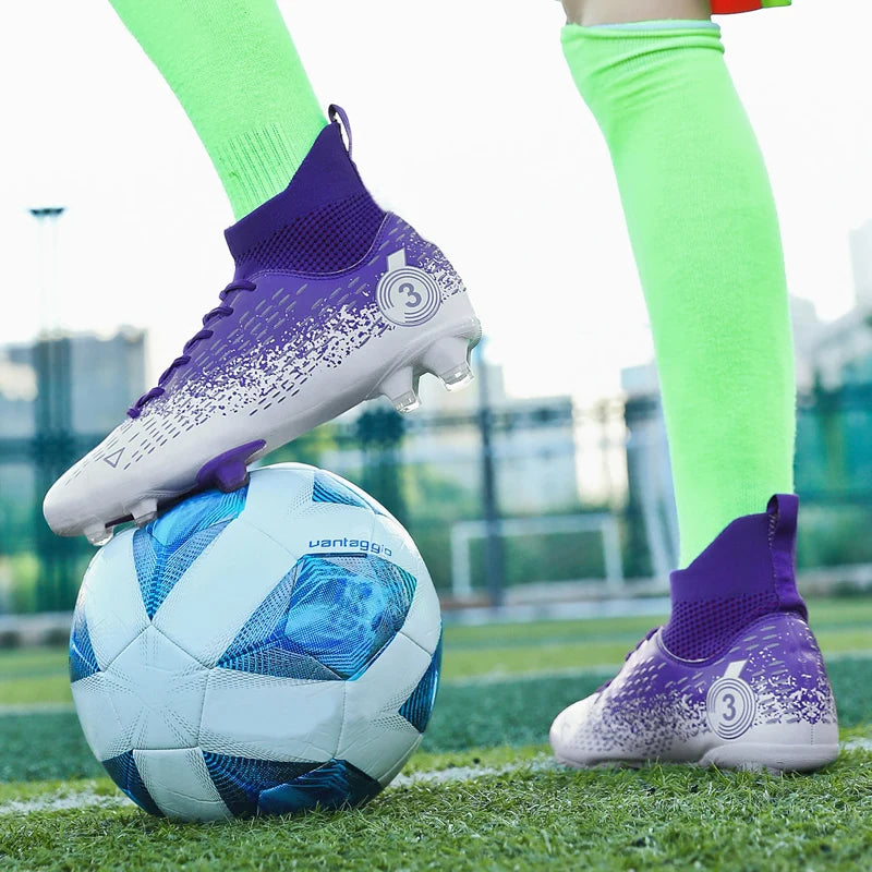 Talla 31-45 Zapatillas de fútbol para hombre, botas de fútbol para mujer, tacos de fútbol para niños, zapatillas de entrenamiento para adolescentes, calzado deportivo transpirable