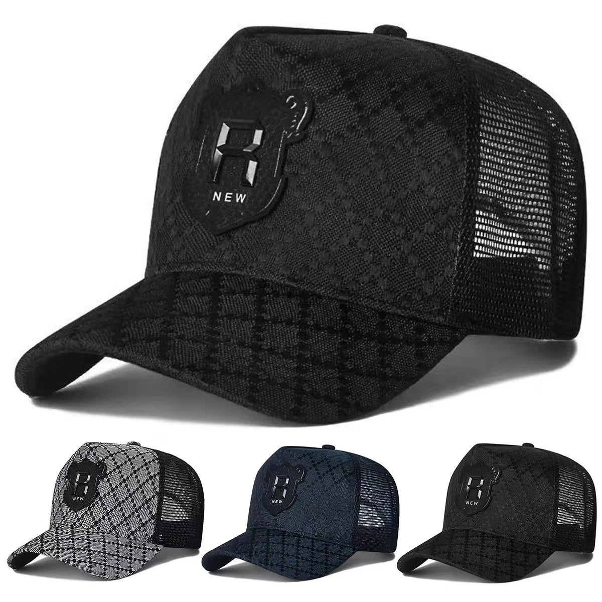 Czapki z daszkiem typu baseballowego z haftem litery „R”, unisex, na wiosnę i lato, na świeżym powietrzu, z regulacją, czapki codzienne, czapki przeciwsłoneczne, czapki sportowe