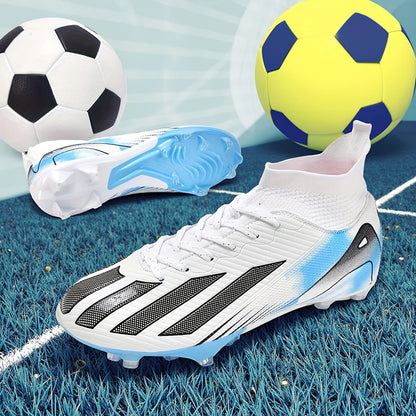 Men New TF Football Boots Sneakers Society Turf Grass Ultralight Male Soccer Shoes Comfortable Ankle Football Shoes Futsal Fast