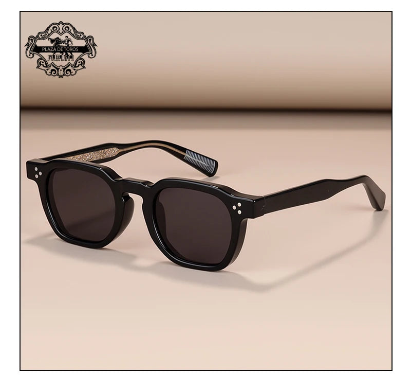 Classics Rivets Style Retro Sun Glasses for Women TR90 Frame Polygon Polarized Sunglasses UV400 Male Black Green 2025 Summer