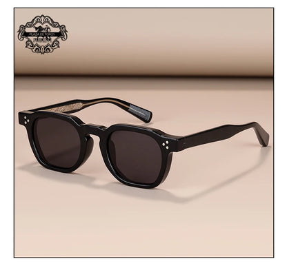 Classics Rivets Style Retro Sun Glasses for Women TR90 Frame Polygon Polarized Sunglasses UV400 Male Black Green 2025 Summer