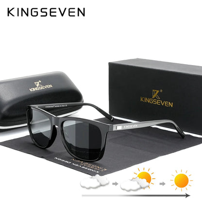 KINGSEVEN Brand Aluminum Frame Sunglasses Men Polarized Mirror  Photochromic  Sun glasses Women's Glasses Accessories Outdoors