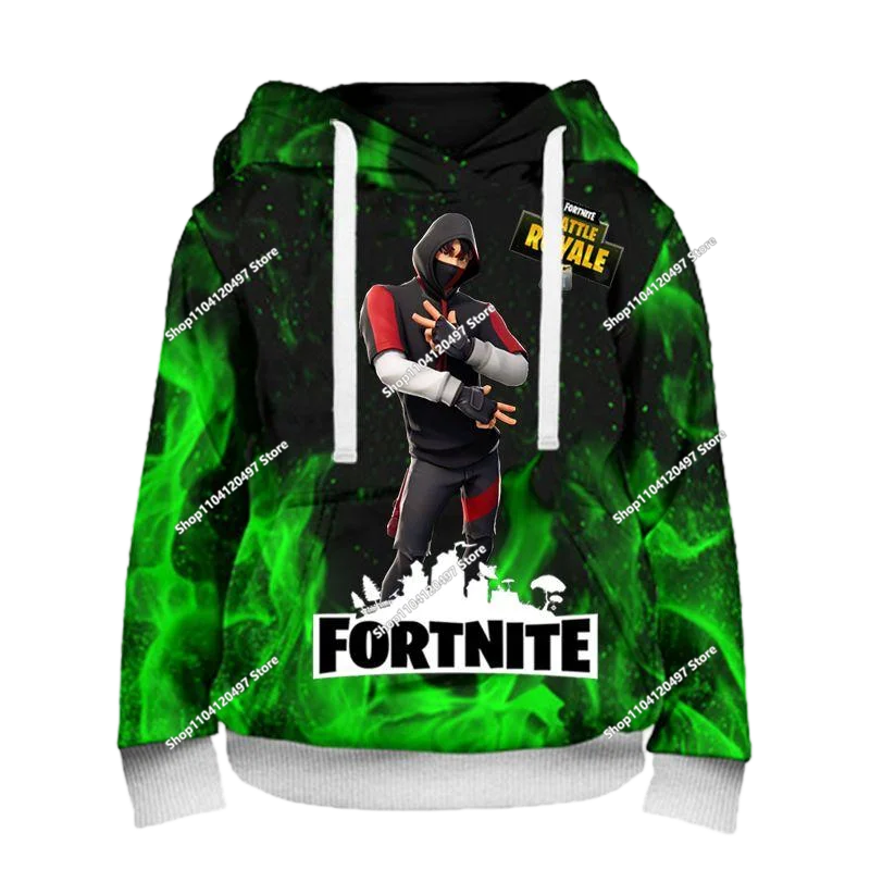 New Fortnite 3D Digital Printed Top Children's Hooded Fashion Trendy Casual Pullover Sweatshirt Birthday Gift
