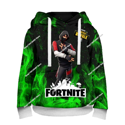 New Fortnite 3D Digital Printed Top Children's Hooded Fashion Trendy Casual Pullover Sweatshirt Birthday Gift