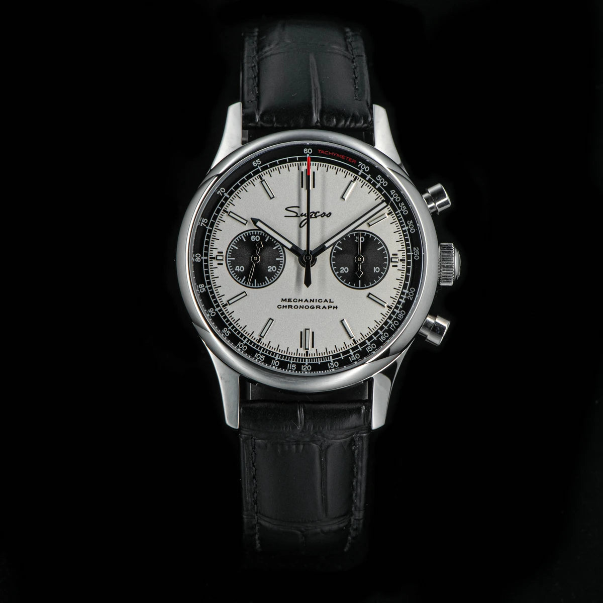 40mm Men's Army Watch 1963 Pilot Mechanical Sugess Panda Wristwatch Sapphire Air Force Watch Chronograph Official ST1901 Movement