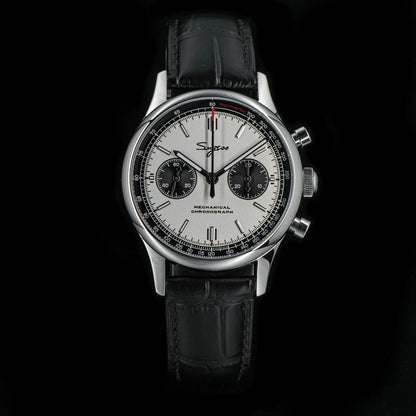 40mm Men's Army Watch 1963 Pilot Mechanical Sugess Panda Wristwatch Sapphire Air Force Watch Chronograph Official ST1901 Movement