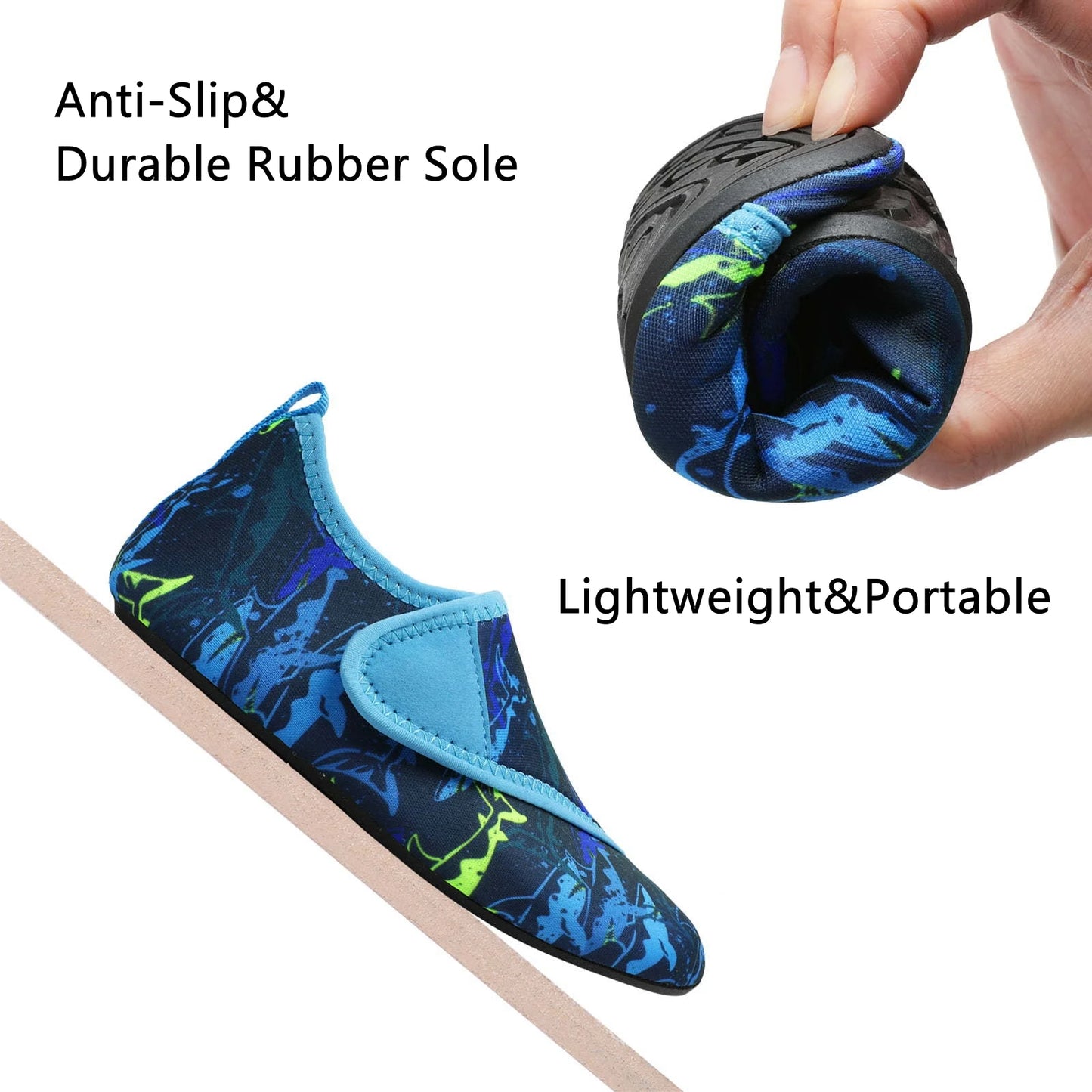 Sapatos aquáticos macios e dobráveis para rapaz e rapariga, para praia, verão, atividades ao ar livre, caminhar na água, natação, surf e mar, de secagem rápida