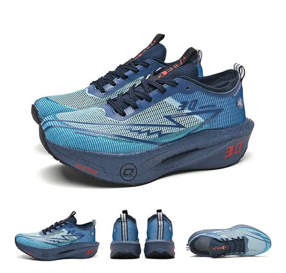 Zapatillas deportivas de carbono para hombre, antideslizantes, acolchadas, cómodas, para carreras, entrenamiento y running; zapatillas de tenis de malla, informales para mujer