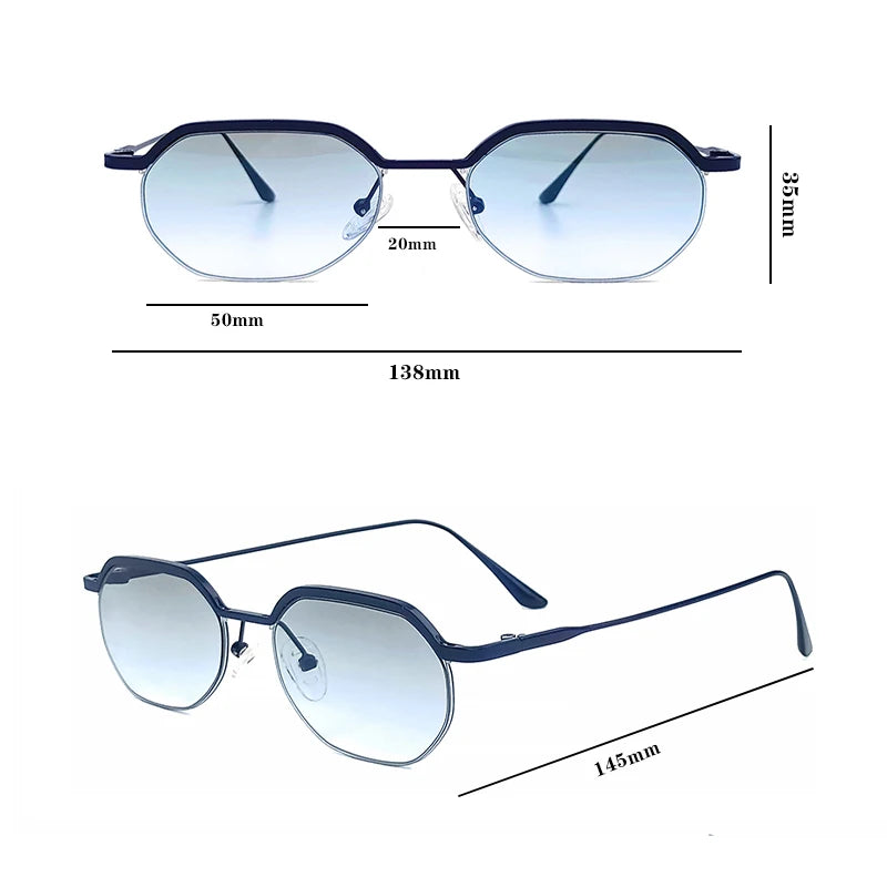 Caterside New Retro Small Frame Sunglasses Men's Polygonal Lenses Sun Glasses Women Business Travel Party Eyewear Summer Style