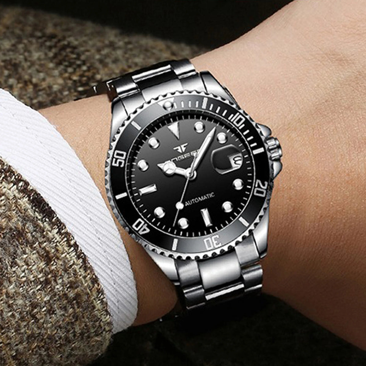 BINBOND mechanical wristwatches for men: luxurious, luminous, water-resistant, automatic, tourbillon, skeleton