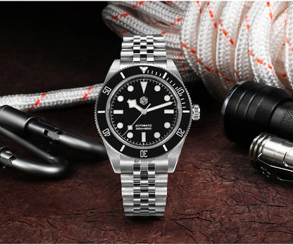 San Martin New 40mm BB Diver Watch Top Brand Classic Mens Watches NH35 Automatic Mechanical Sapphire Waterproof Reloj SN0128