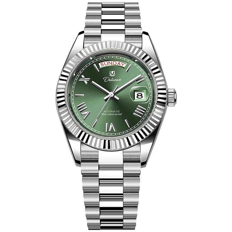 Top Brand Business Men's Watches Luxury Calendar Week Automatic Mechanical Watch for Man Waterproof Gold Stainless Steel