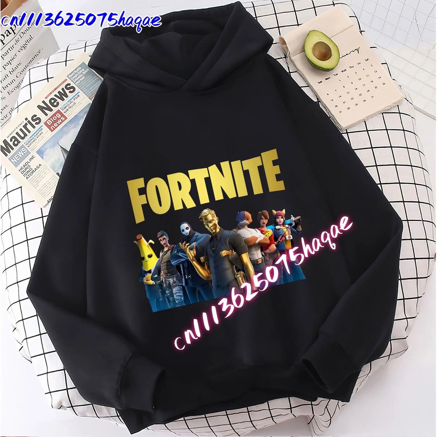 Nowa bluza dziecięca z kapturem Fortnites z nadrukiem postaci z gry, styl kreskówkowy, jesienna odzież casualowa, zimowa bluza dla chłopców
