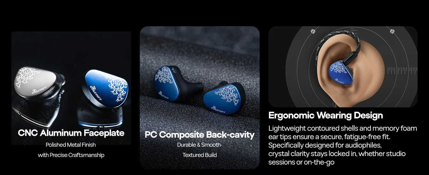 Auricolari HiFi IEM Linsoul Kiwi Ears Cadenza II con driver dinamico in titanio da 10mm, KARS 2.0 e cavo removibile