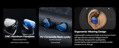 Auricolari HiFi IEM Linsoul Kiwi Ears Cadenza II con driver dinamico in titanio da 10mm, KARS 2.0 e cavo removibile